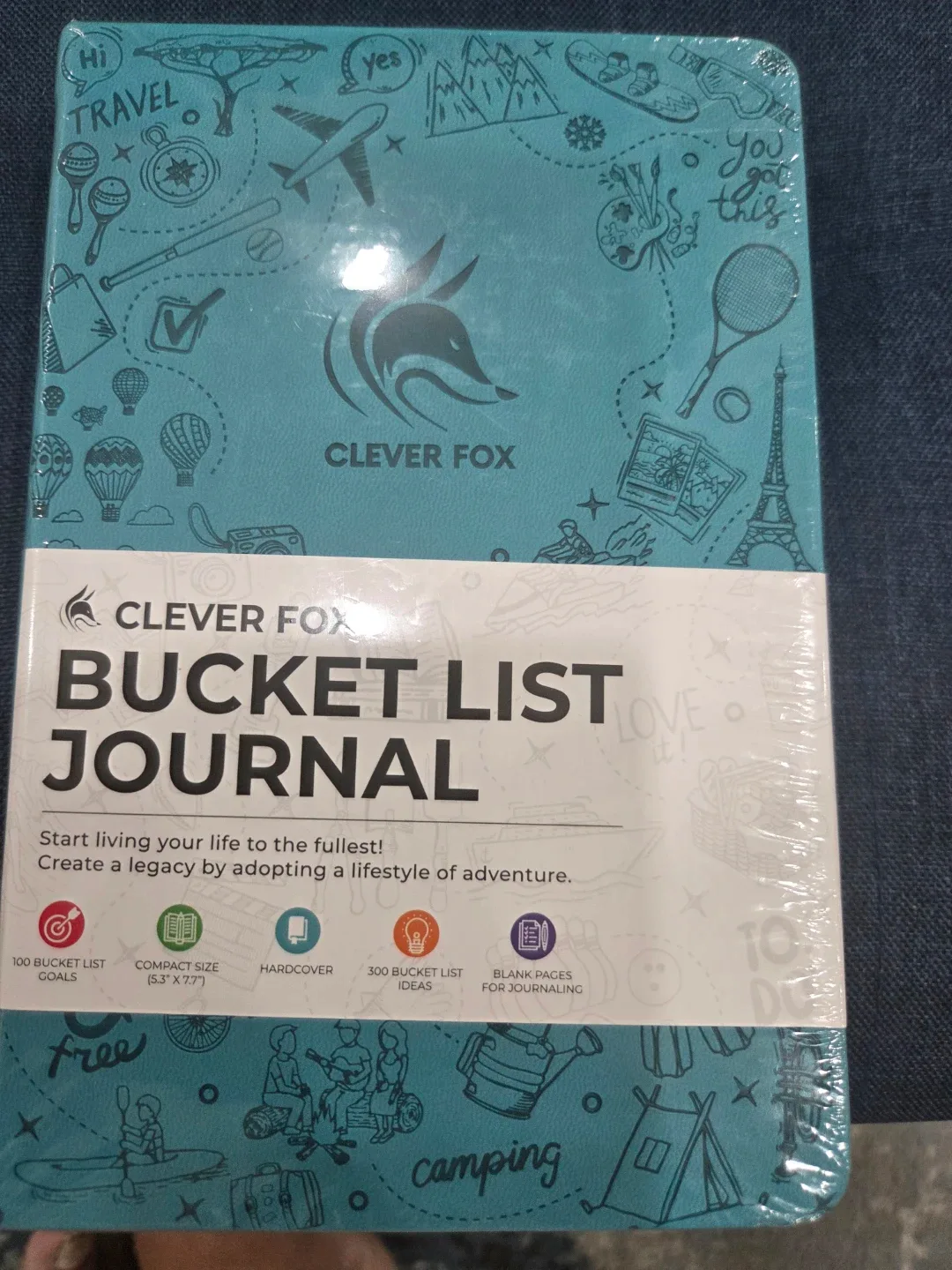 Clever Fox Bucket List Journal  (Turquoise)