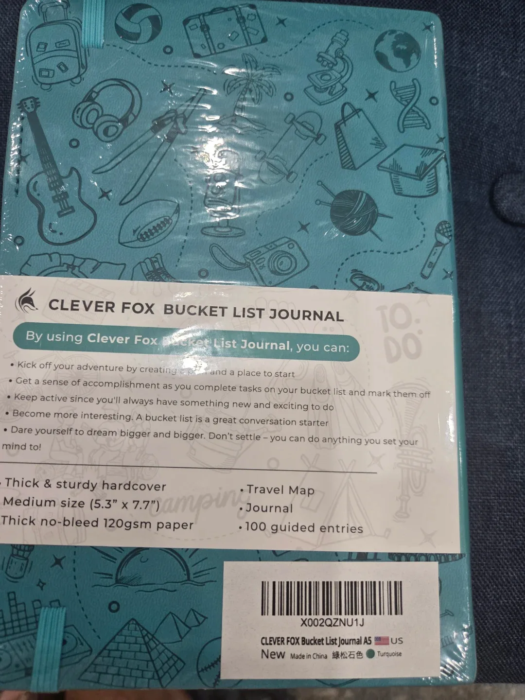 Clever Fox Bucket List Journal  (Turquoise) image indicator(2)