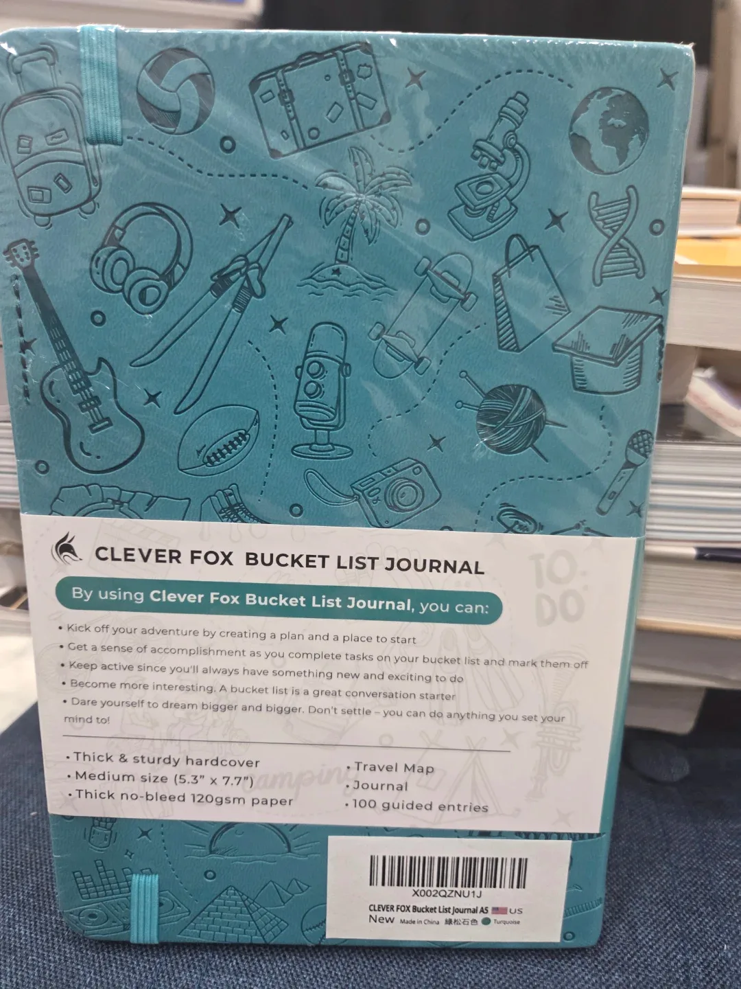 Clever Fox Bucket List Journal  (Turquoise) image indicator(4)