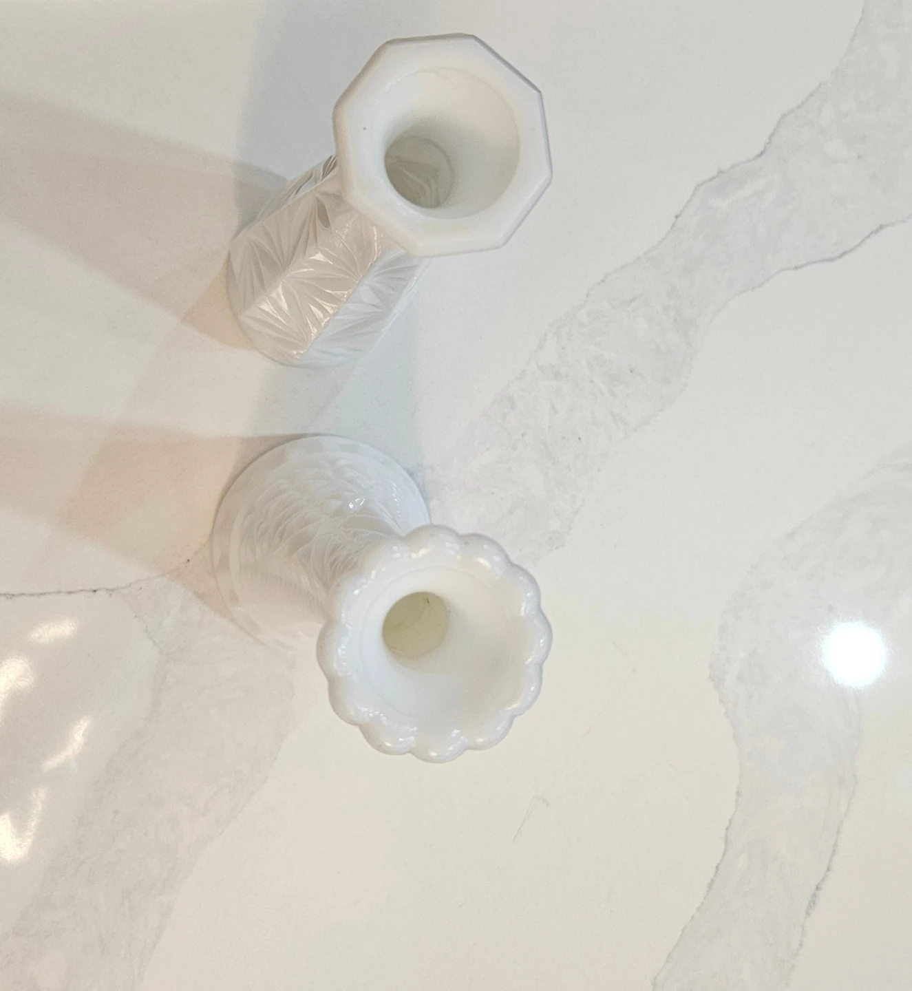 Vintage Milk Glass Vases - Set of 2 - photo 2