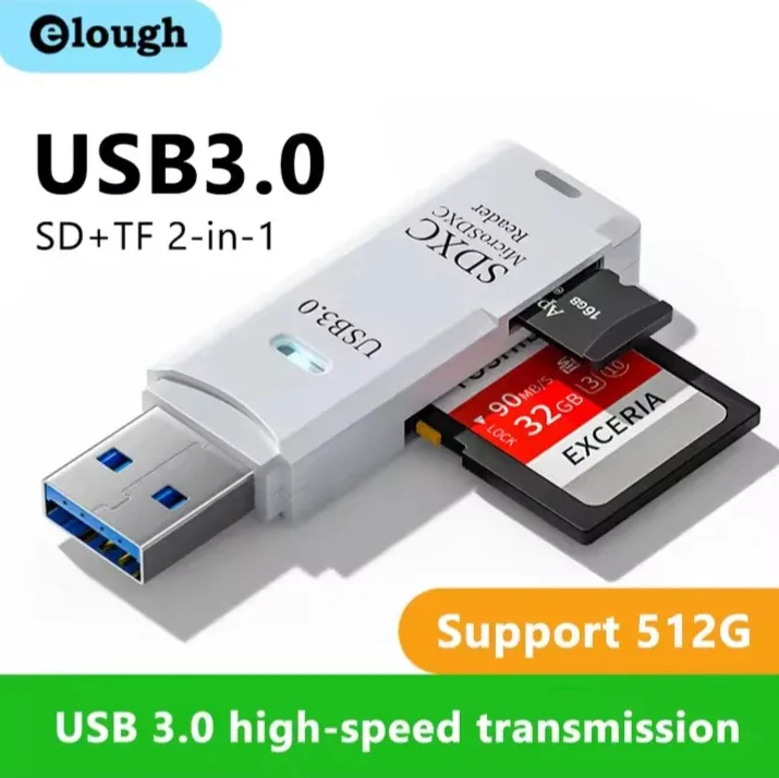 Elough USB 3.0 SD/TF 2-in-1 Card Reader
