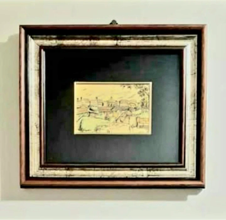 Unique Italian Signed Giusti Serigrafia 23 Kt Gold Framed - photo 3