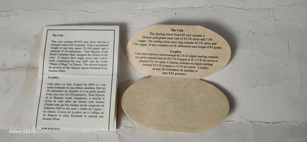 2005 Silver Maple Leaf & 1999 Nunavut $2 Coin image indicator(5)