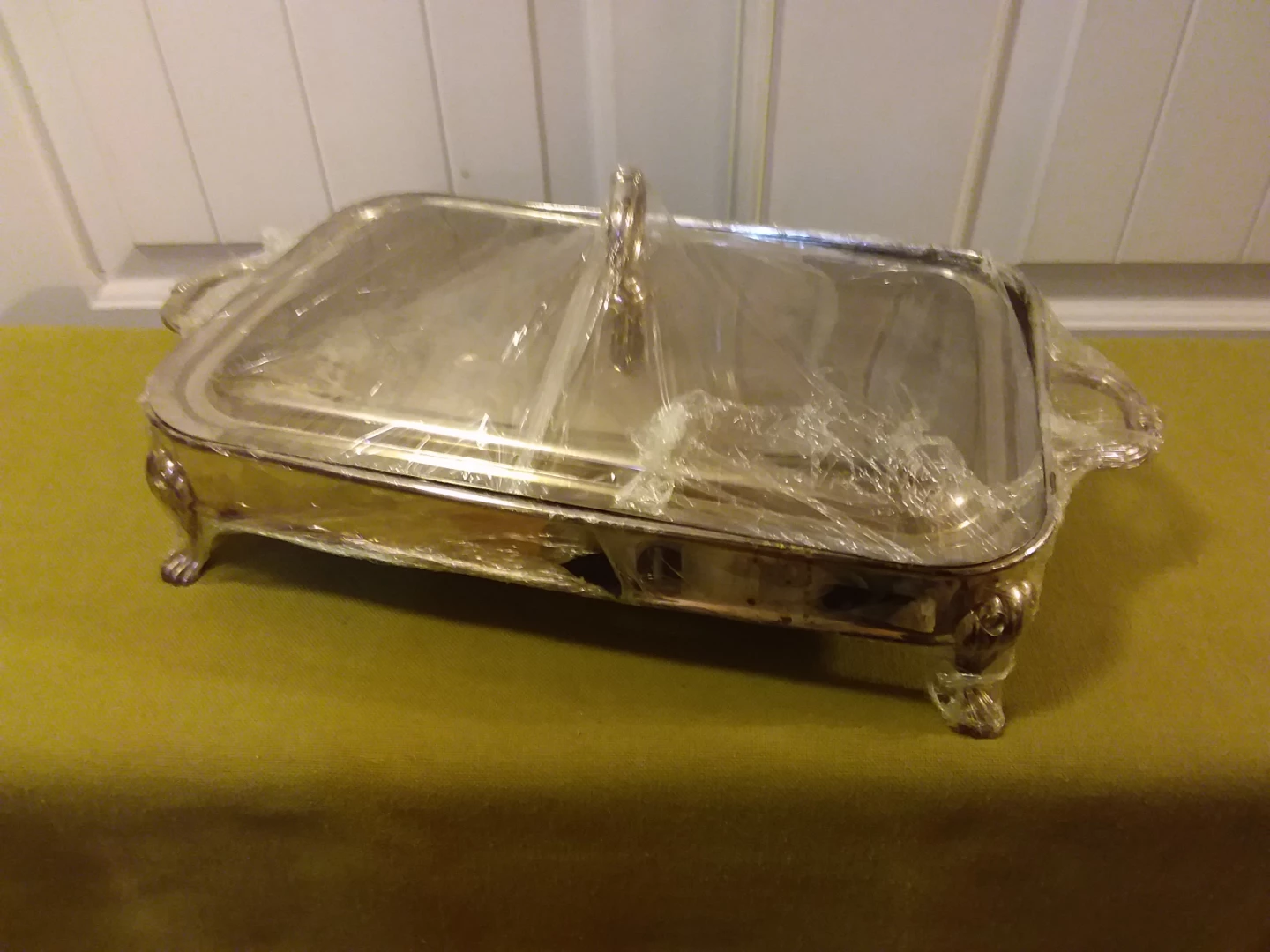 ➡️ Lrg Size - 925 - Silver Plated Serving Chafing Dish w / Lid