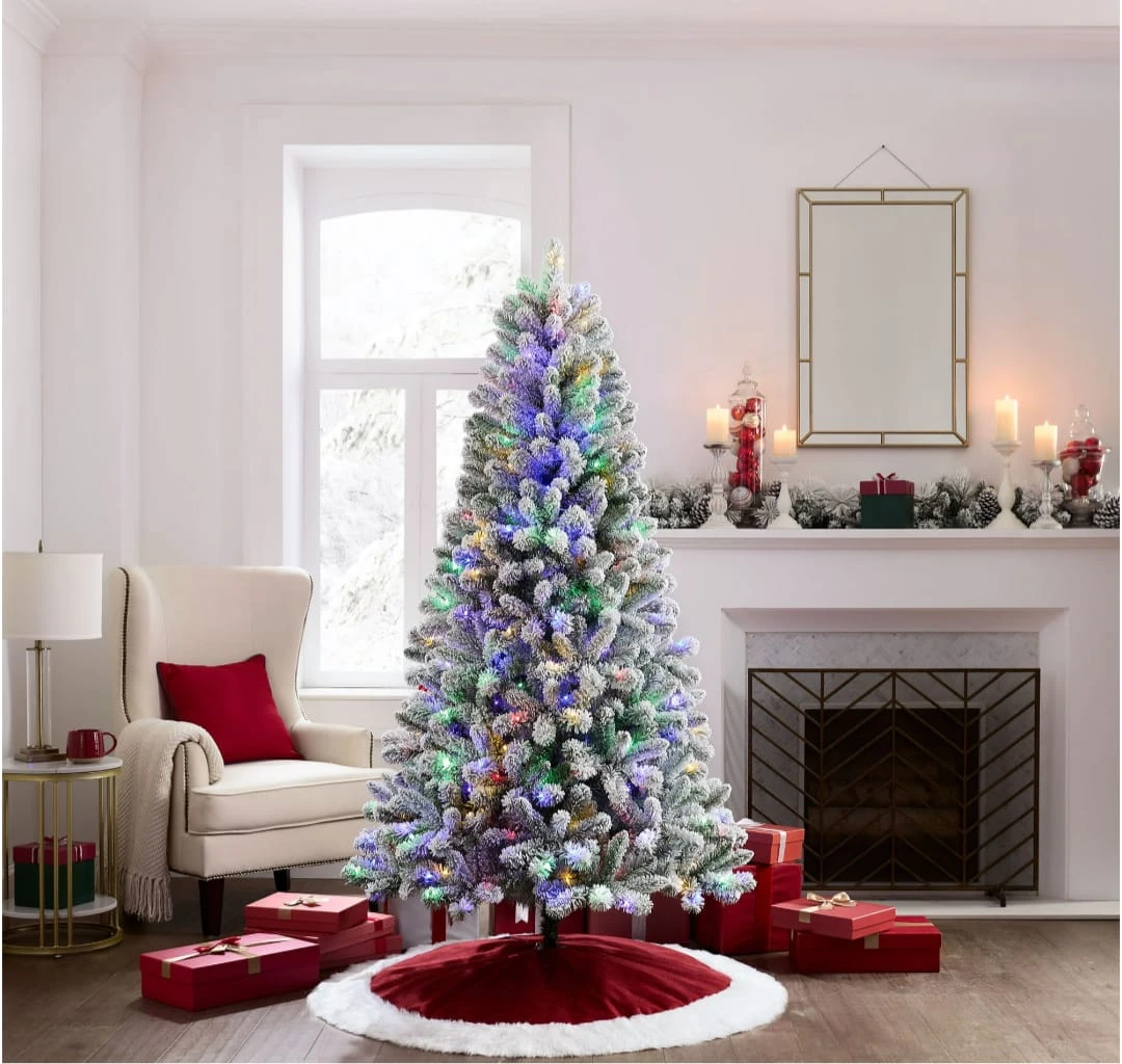 Flocked Christmas Tree with Lights - photo 4