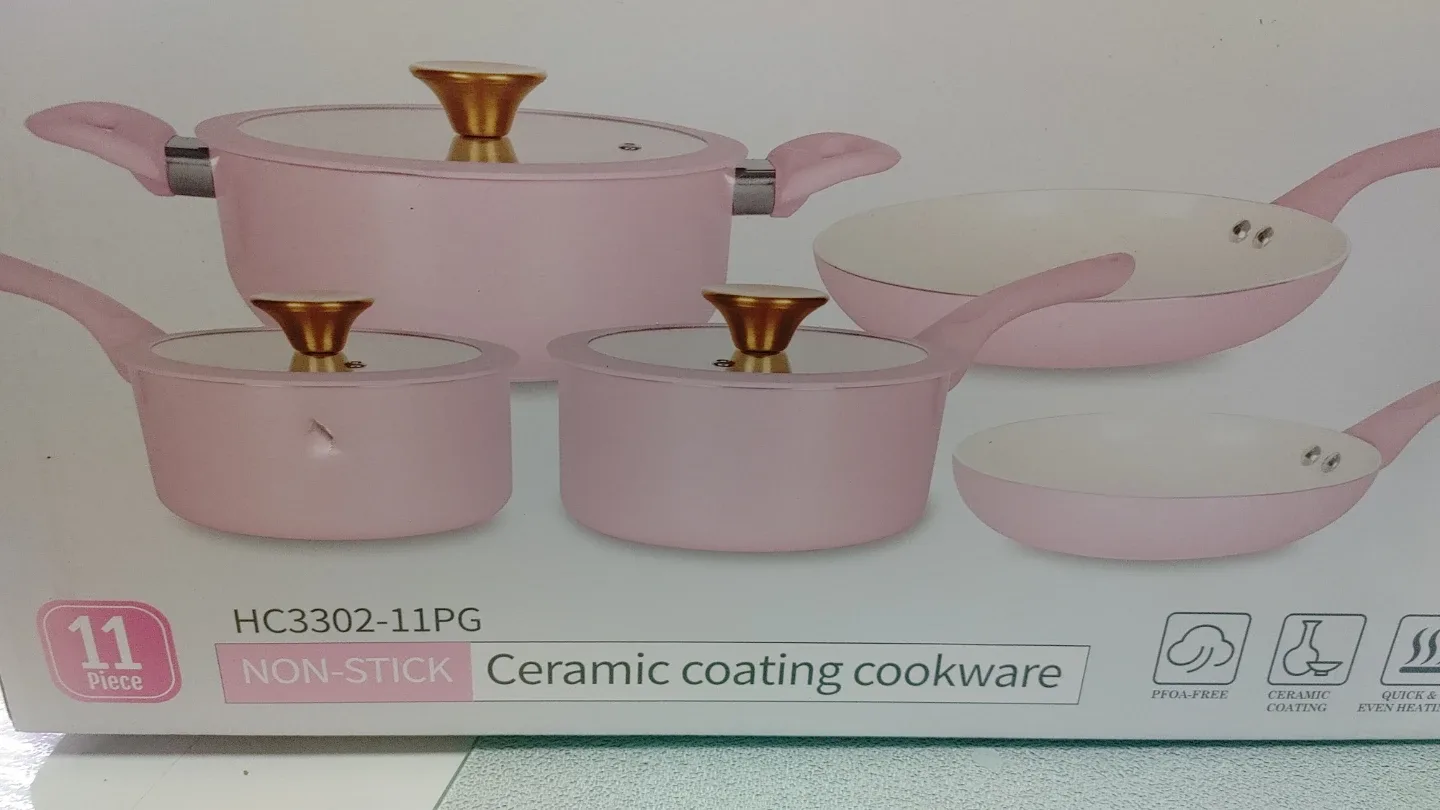 New Melenta 11-Piece Pink Cookware Set image indicator(4)