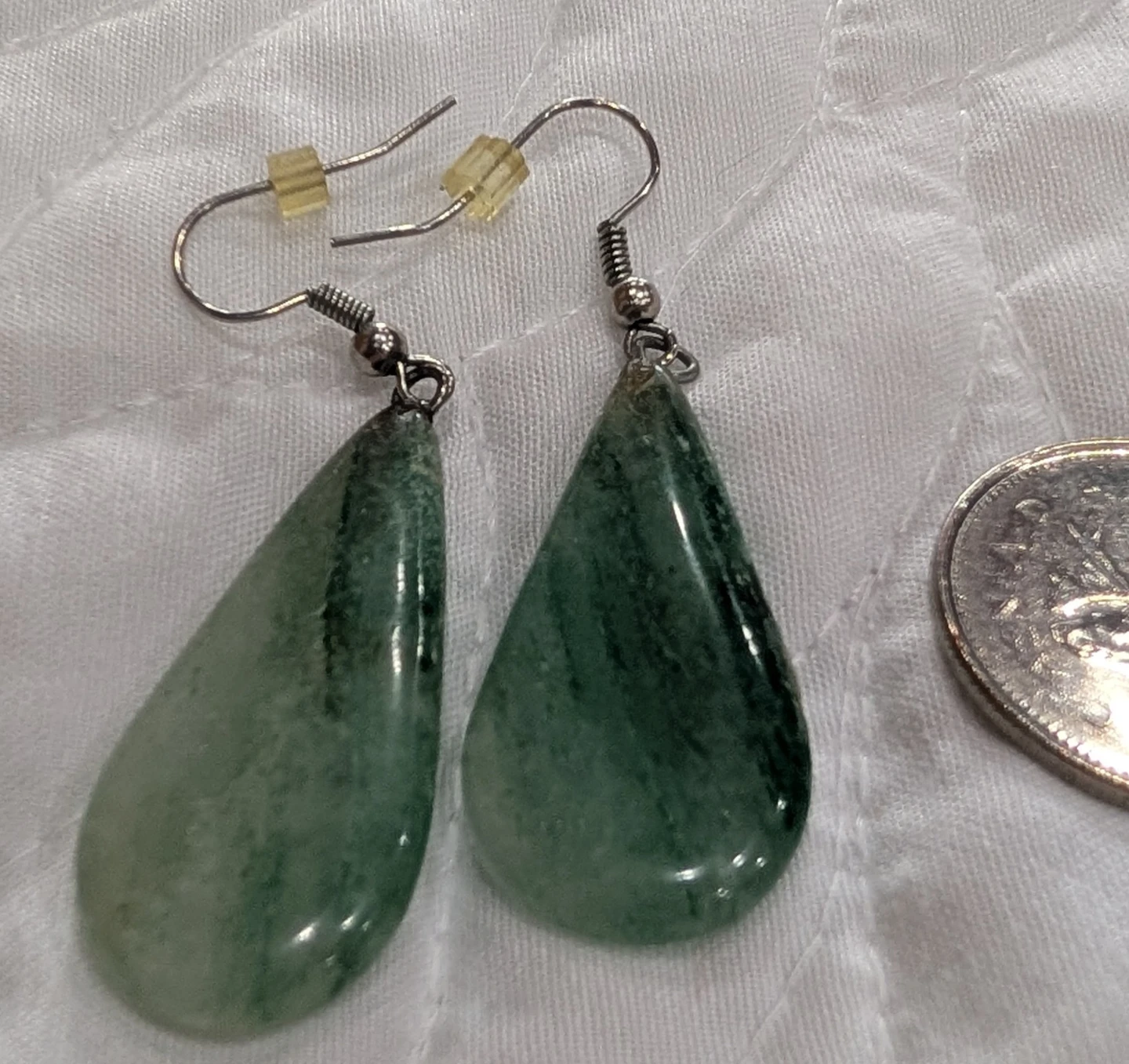 Green Teardrop Dangle Earrings