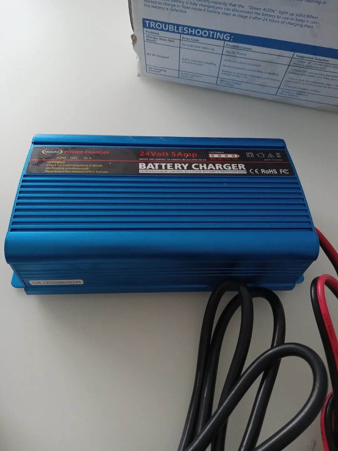 Unocho EPA150-24 24Volt 5Amp Automatic Battery Charger image indicator(2)
