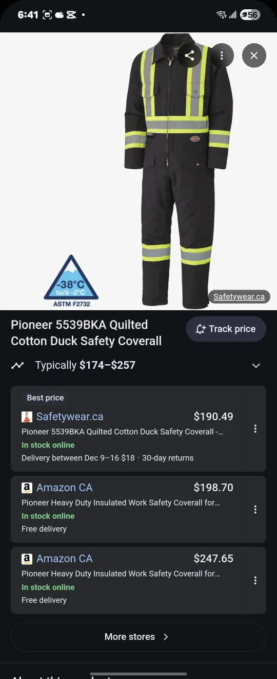(New) Pioneer Quilted Duck Safety Coverall - 1 Size S/3XL - photo 2