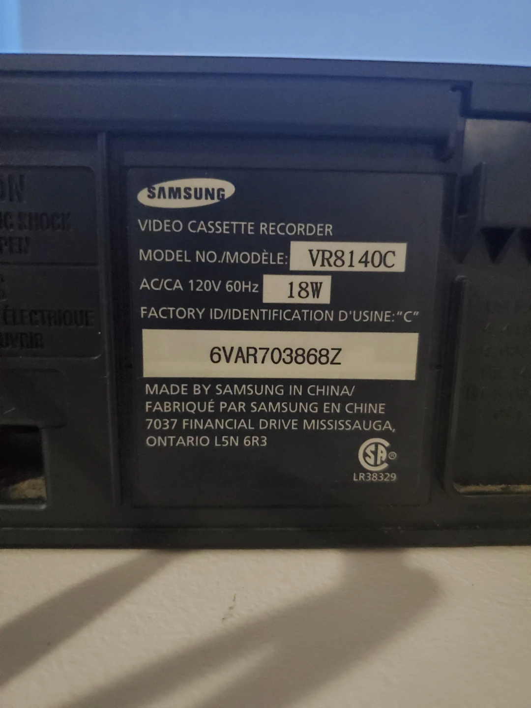 Samsung VCR - 19 Micron Video Head System - photo 4