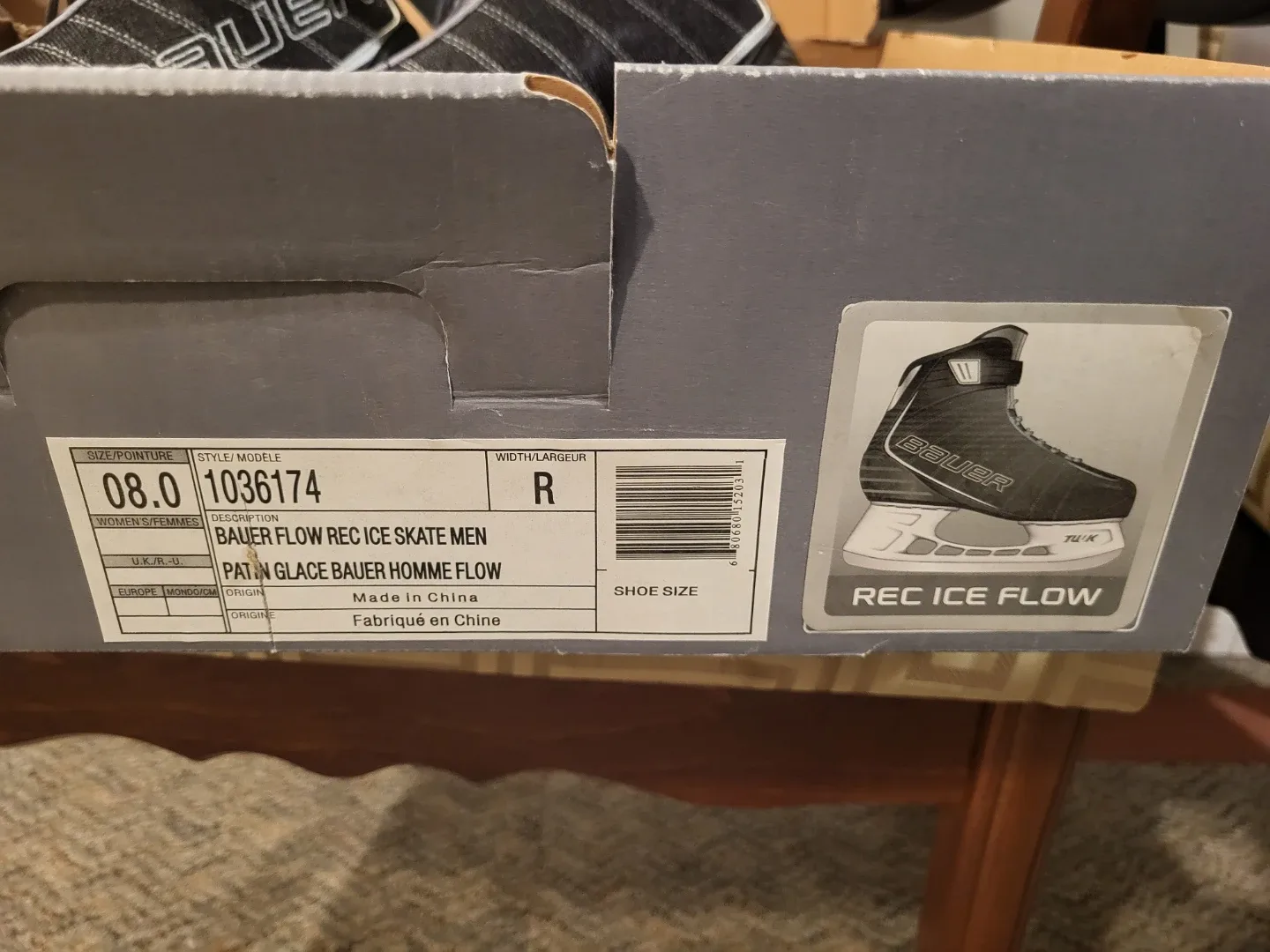 Bauer Flow Rec Ice Skates Size 8