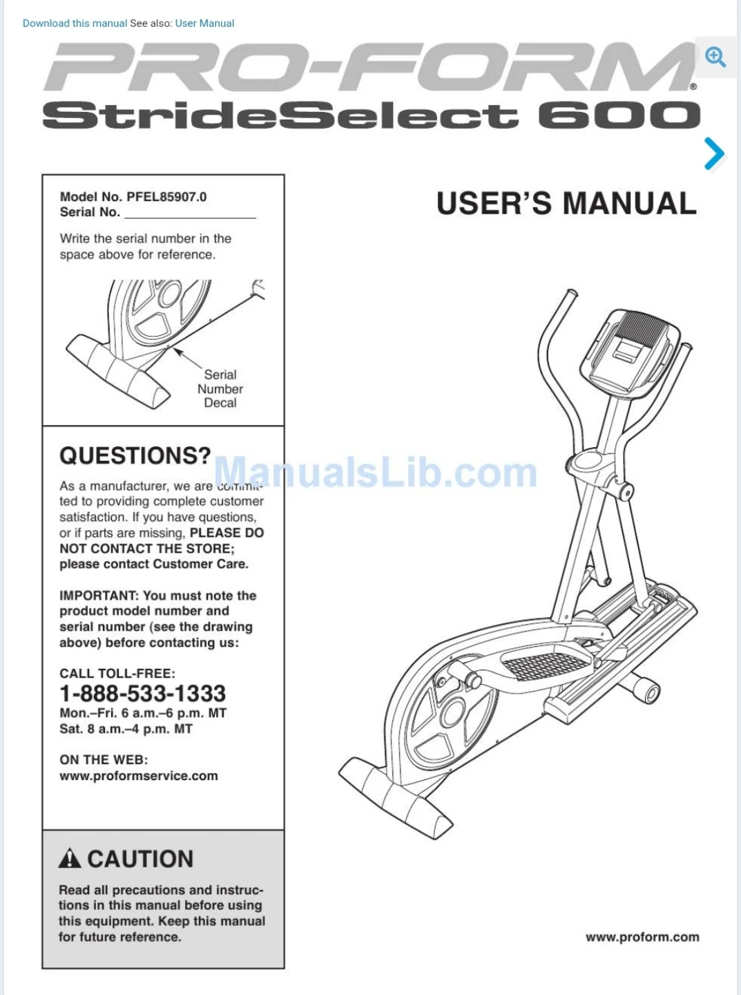 ProForm Elliptical - photo 4