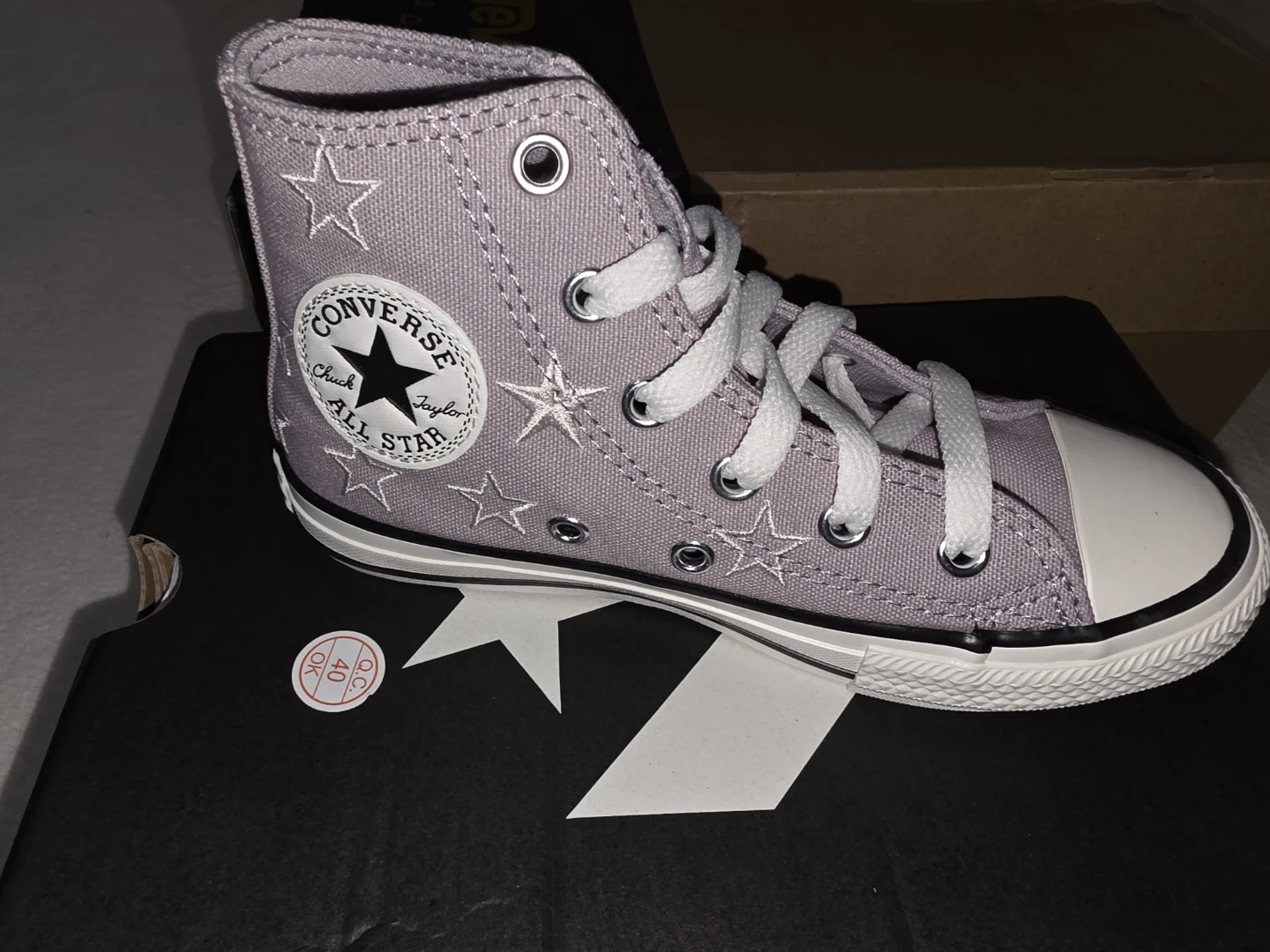 New Converse Chuck Taylor All Star Hi Lilac Star Size 13 - photo 4