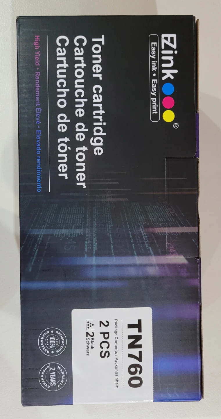Ezink TN760 Toner Cartridge 2-Pack - Black