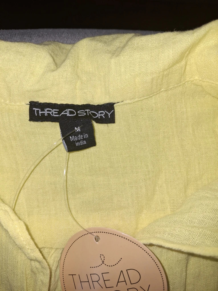 Thread Story Yellow Tie-Front Top - Size M - photo 3