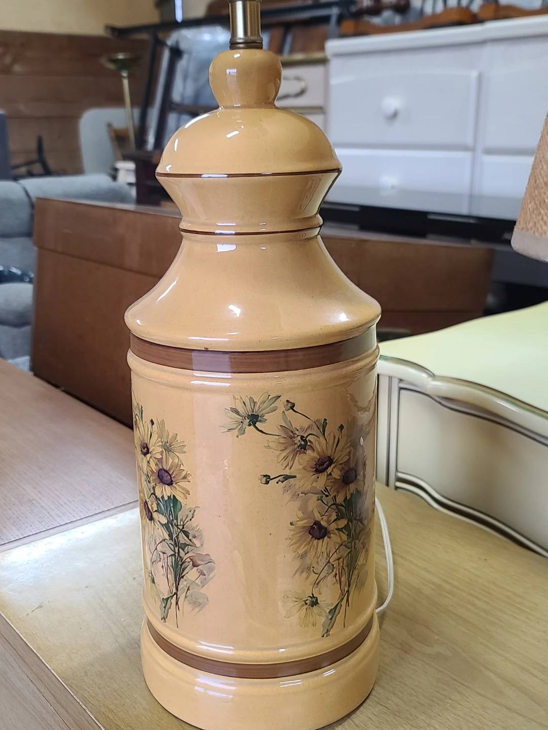 Vintage Floral Ceramic Table Lamp - photo 5