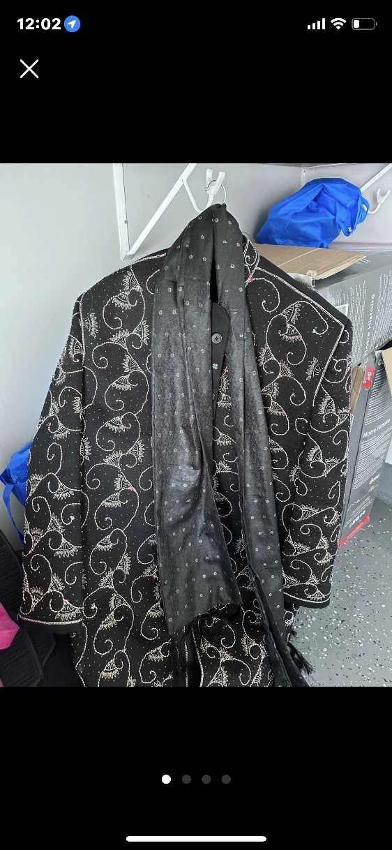 Black Embellished Jacket & Scarf Set - photo 2