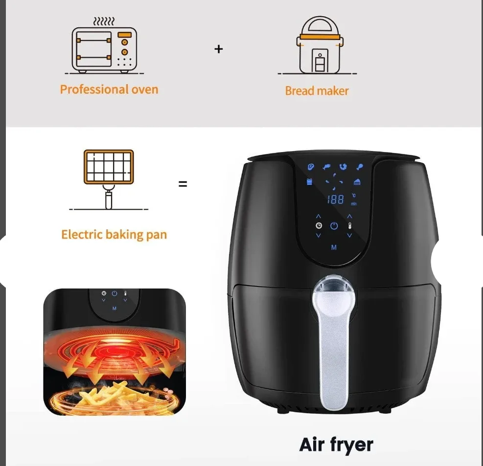 3.5L Air Fryer w/Adjustable Temps image indicator(4)