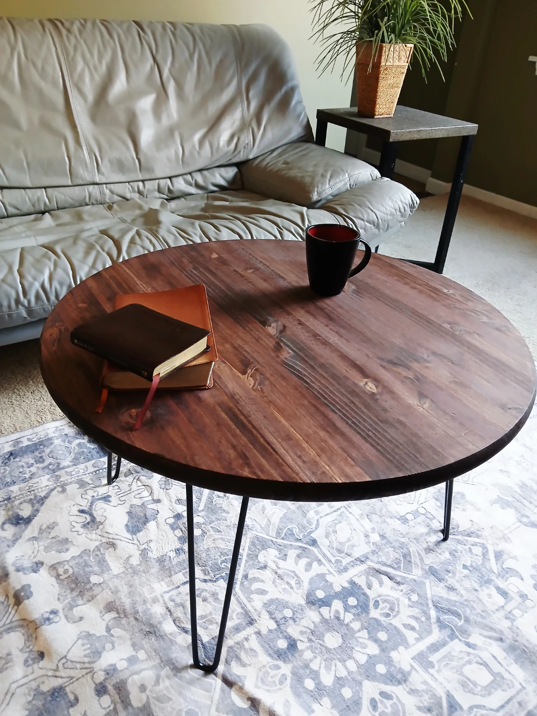 New, just completed- 30" Round red mahogany Coffee Table