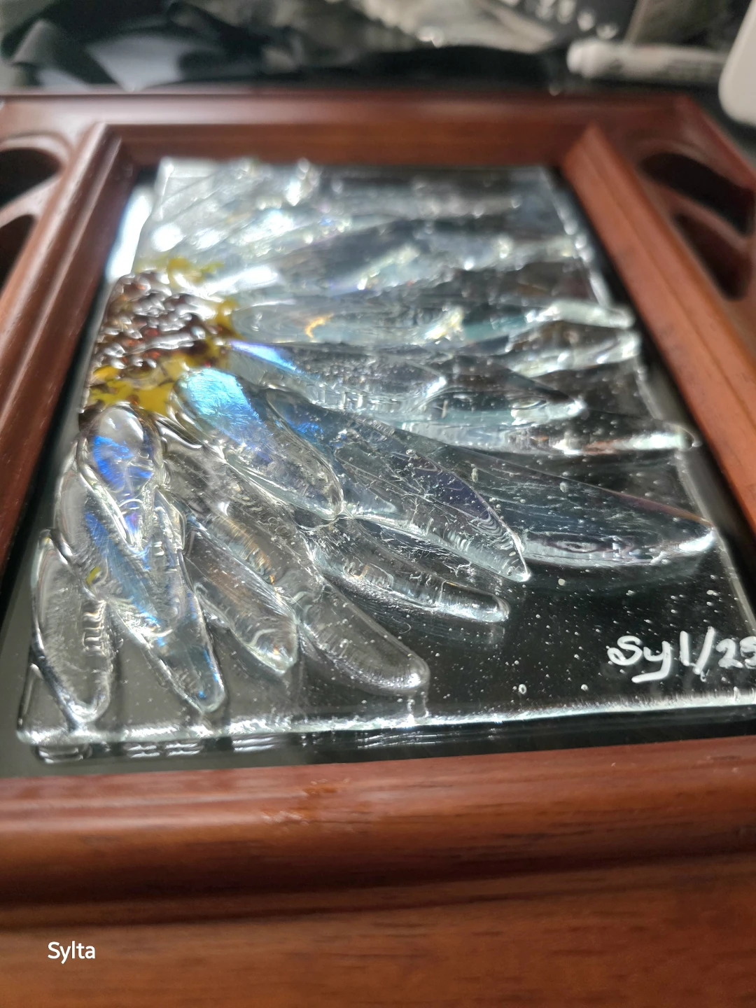 Iridescent Flower Fused Glass - photo 2