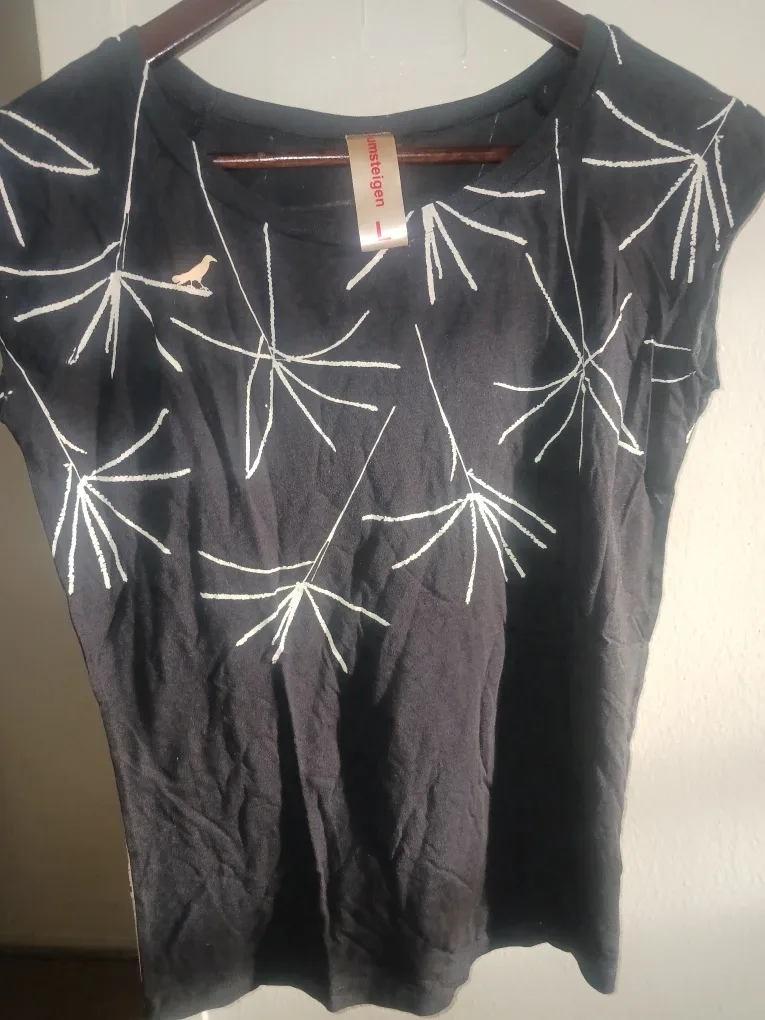 #cleanout umsteigen Black & White Print Top - Size L