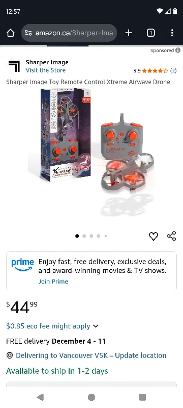 Sharper Image Xtreme Airwave Drone - New in Box! image indicator(3)