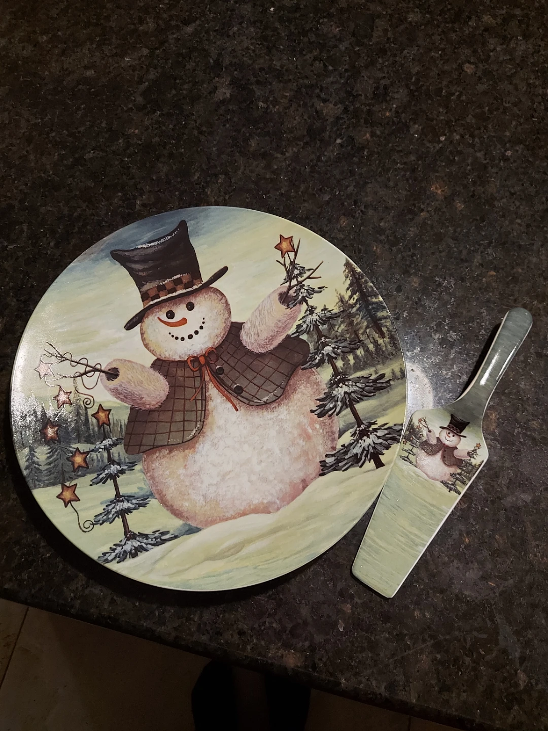 Snowman Plate and Server Set - photo 2