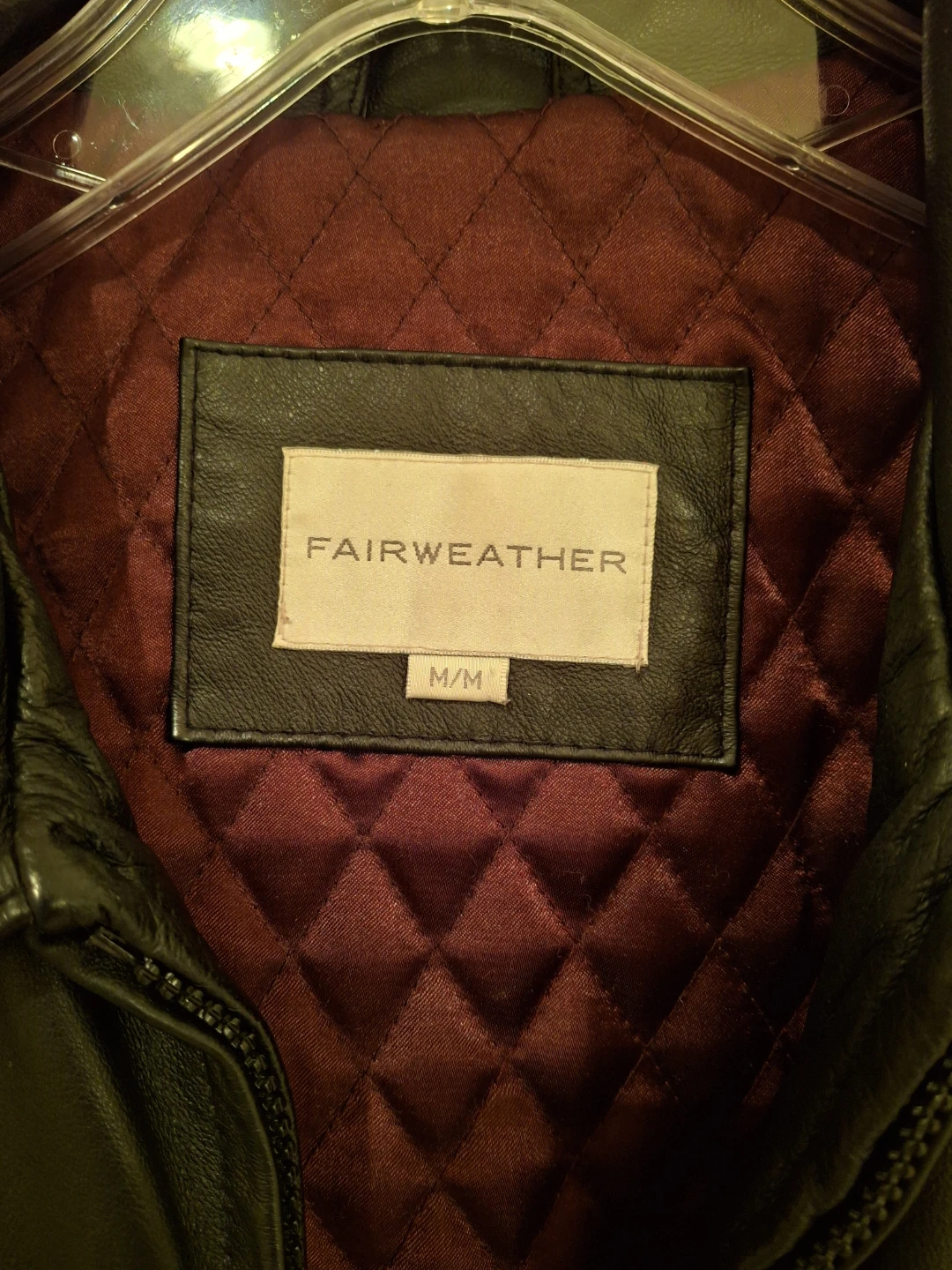 Fairweather Black Leather Jacket - Size M - photo 4