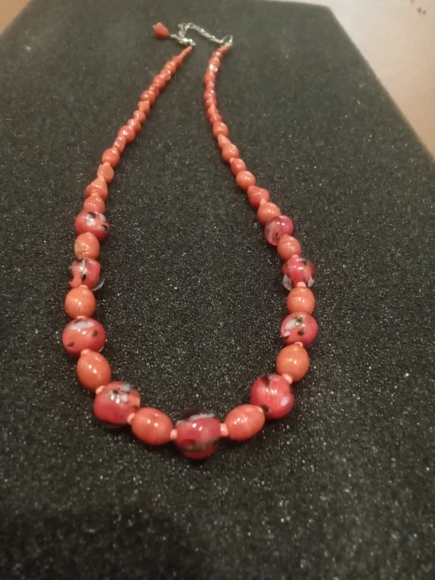 Red Coral Beaded Necklace