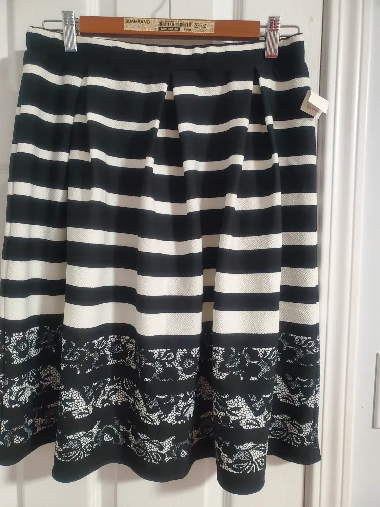 Striped Skirt - Black & White