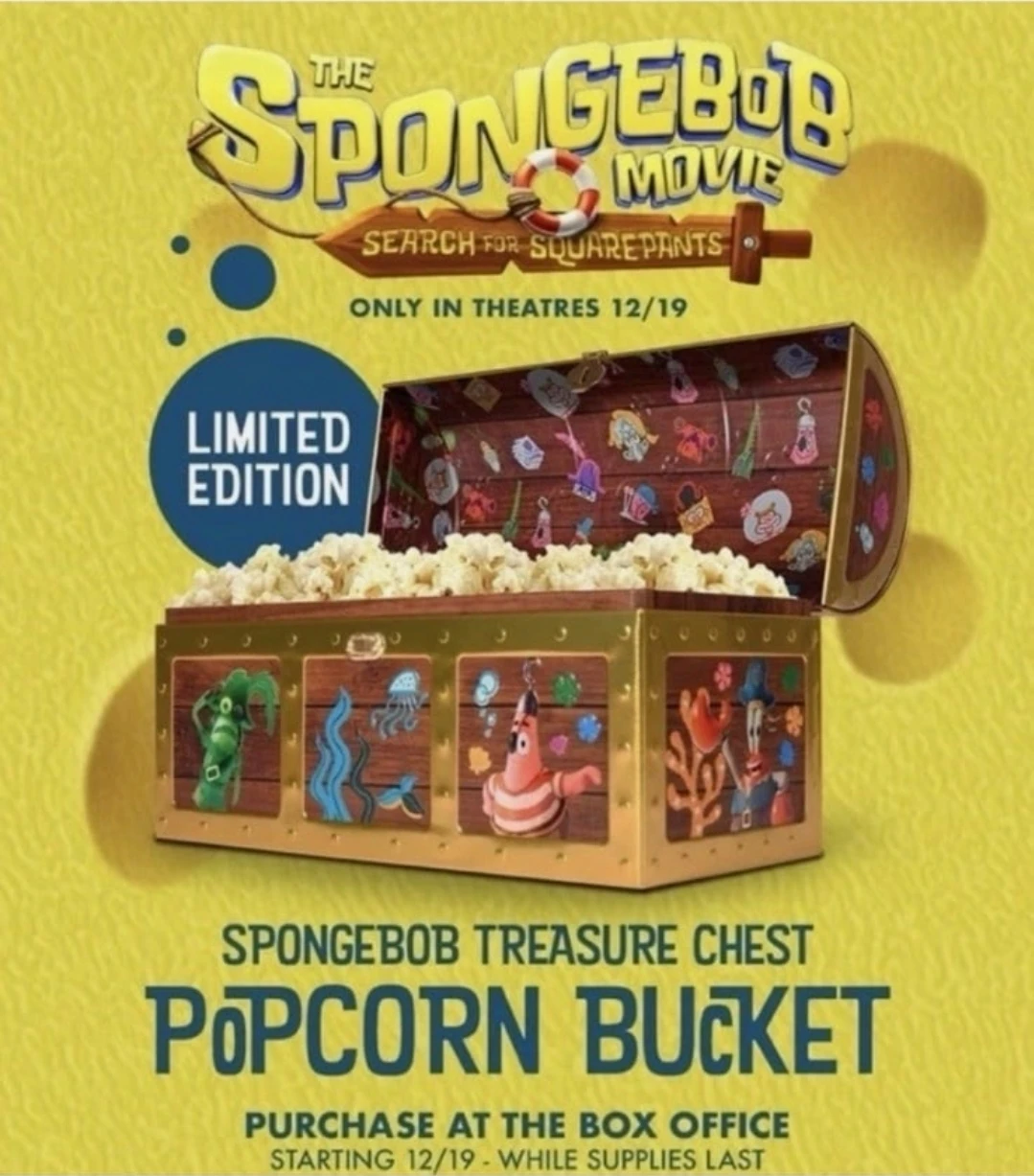 Spongebob Movie Popcorn Bucket - Cinemark - photo 4