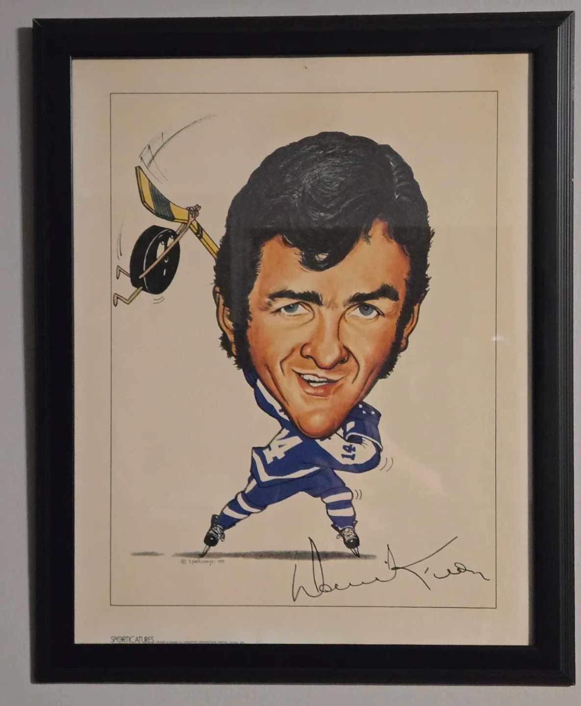 Rare 1971 Dave Keon Framed Sporticature