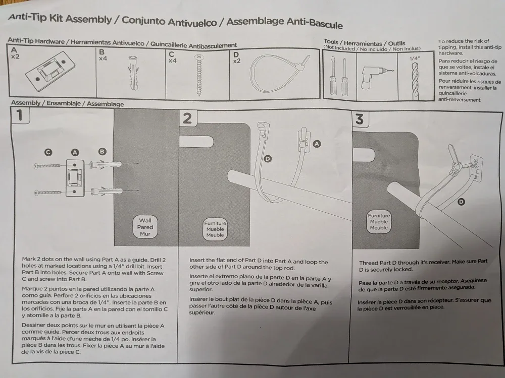 Anti-Tip Kit Assembly Hardware image indicator(2)
