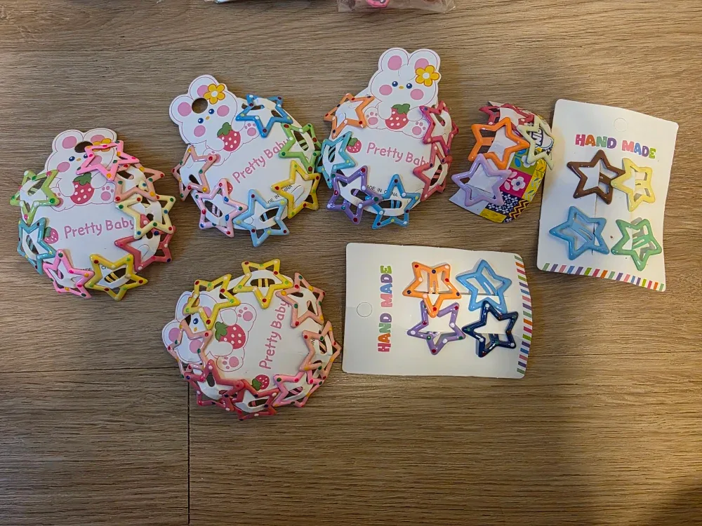 New Handmade Star Hair Clips - Set of 6