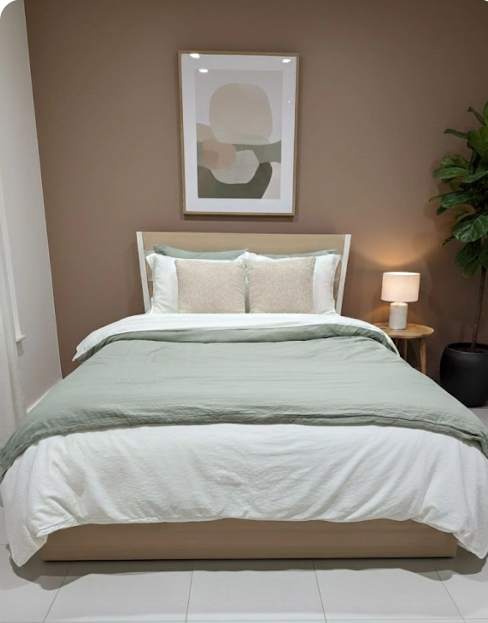 Dubble Size Bed Frame - Light Wood & White