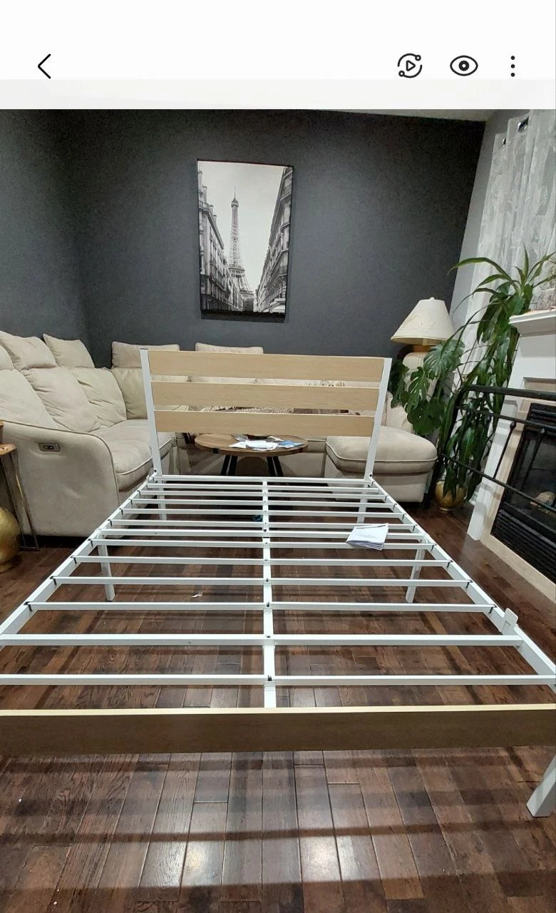 Dubble Size Bed Frame - Light Wood & White - photo 2