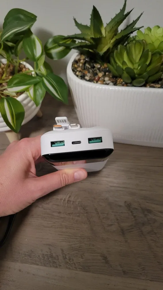 White Portable Power Bank with Cables - Brand New - #Cleanout image indicator(3)