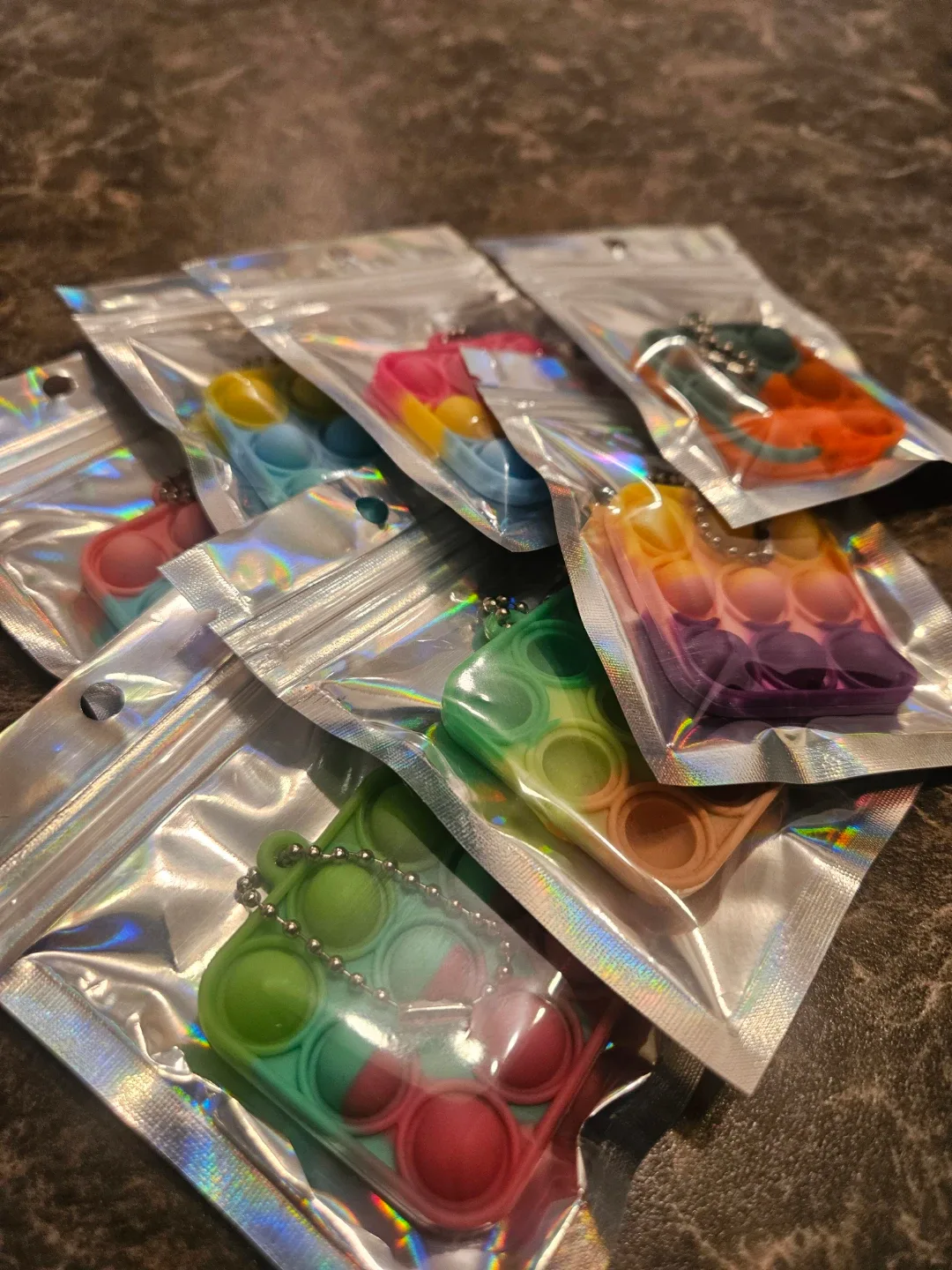 New Mini Pop It Keychain Fidget Toys