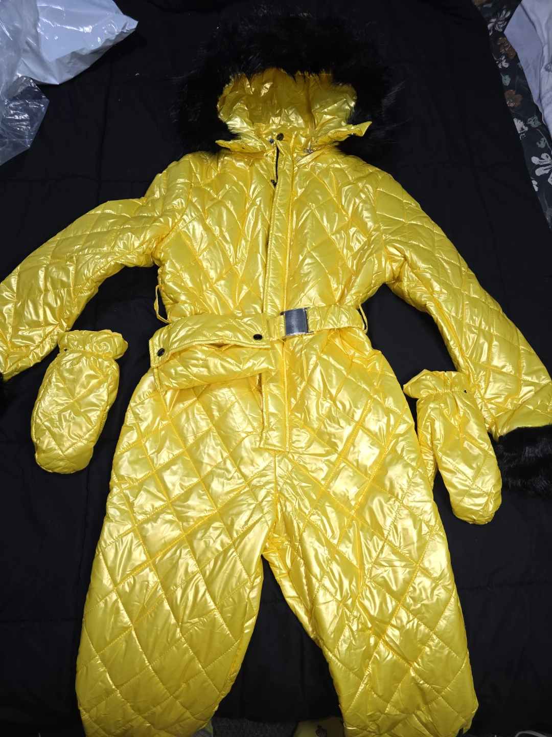 Yellow Padded Snowsuit with Mittens - photo 2