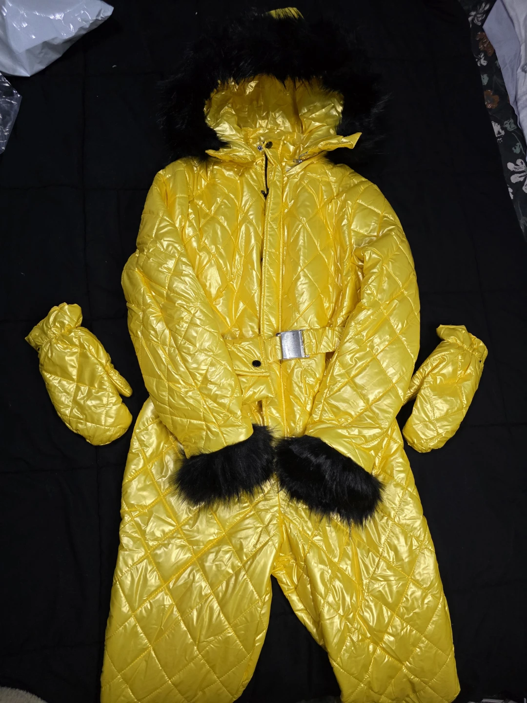 Yellow Padded Snowsuit with Mittens - photo 3