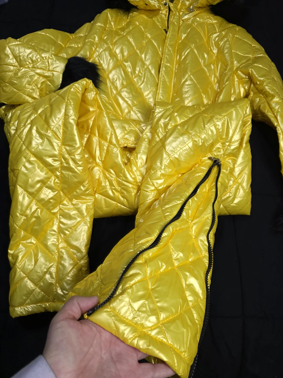 Yellow Padded Snowsuit with Mittens - photo 5