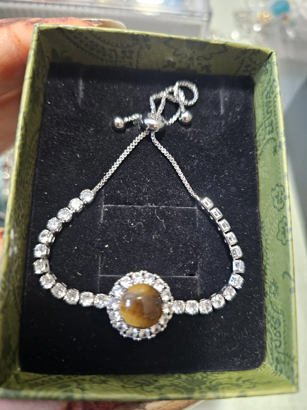 Silver Bracelet with Tiger Eye Stone - photo 2