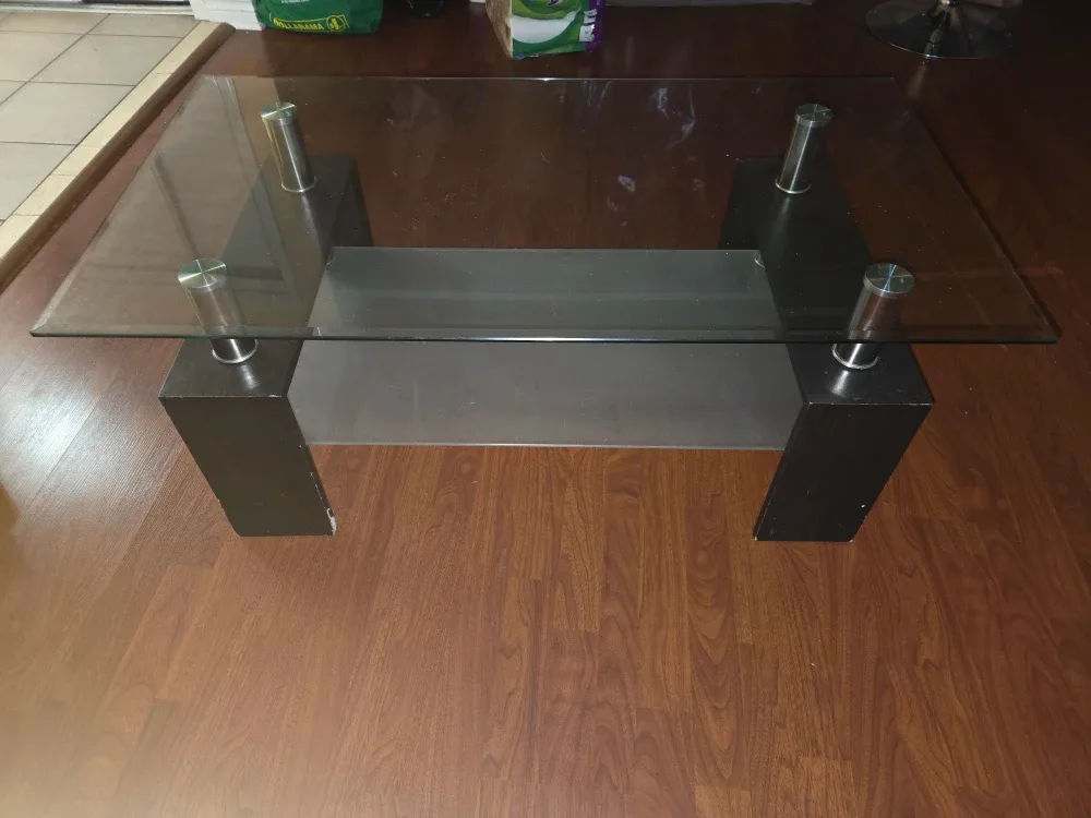 Glass top coffee table