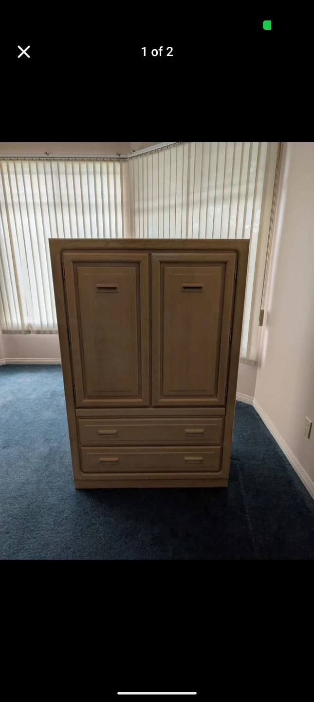 Beige Armoire with Drawers