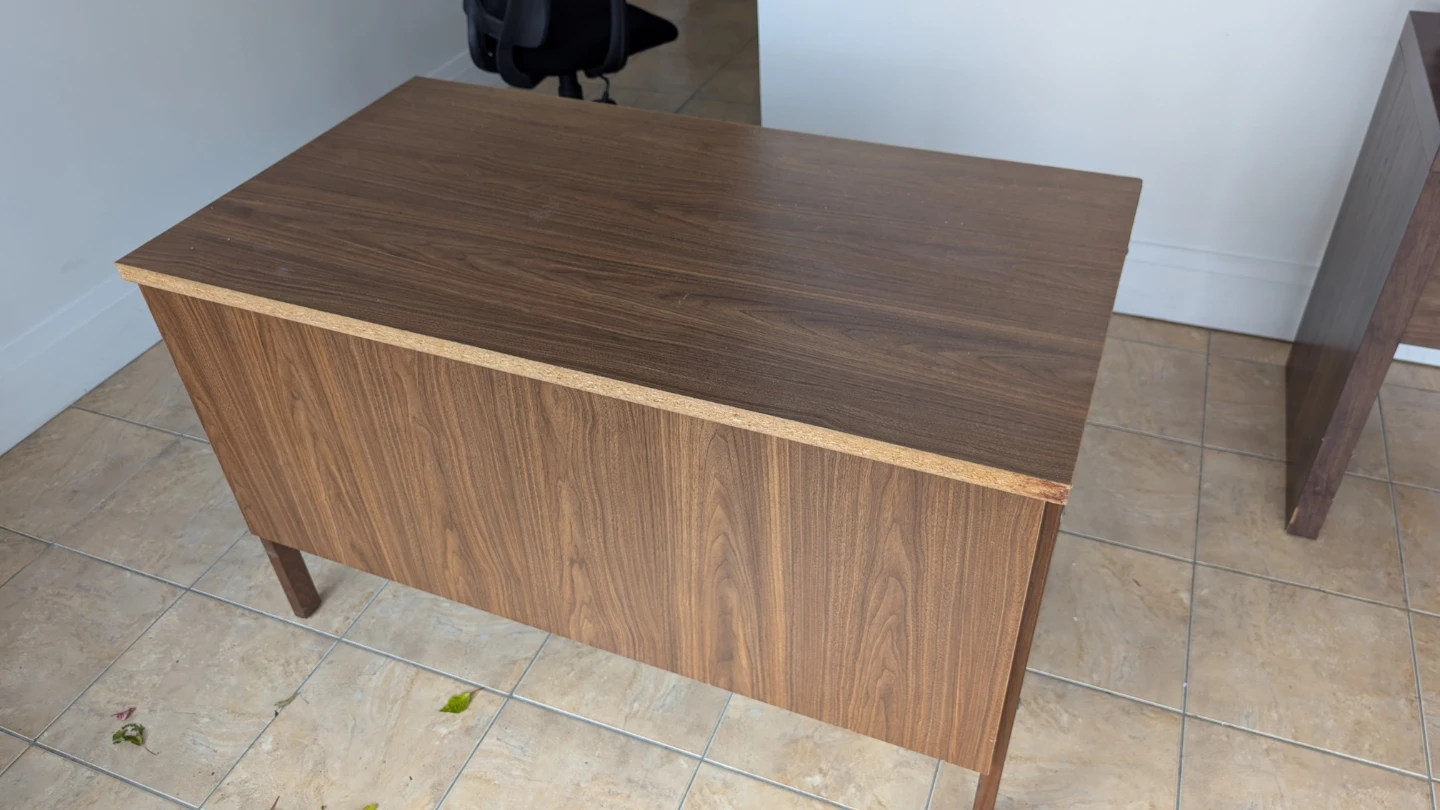 Brown Wood Desk with 3 Drawers - photo 2