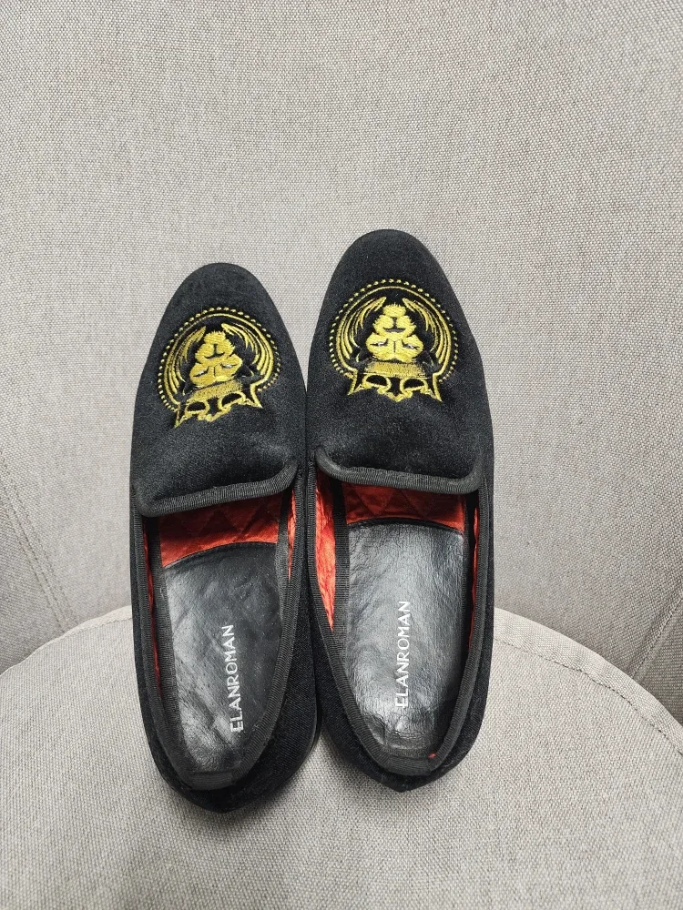 Elan Roman Black Velvet Loafers - Size 41 image indicator(4)