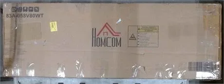 HOMCOM White & Wood Accent Cabinet image indicator(4)