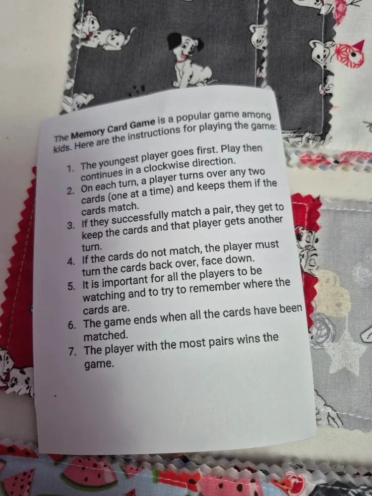 Scrap fabric matching game & Drawstring Bag memory game image indicator(5)