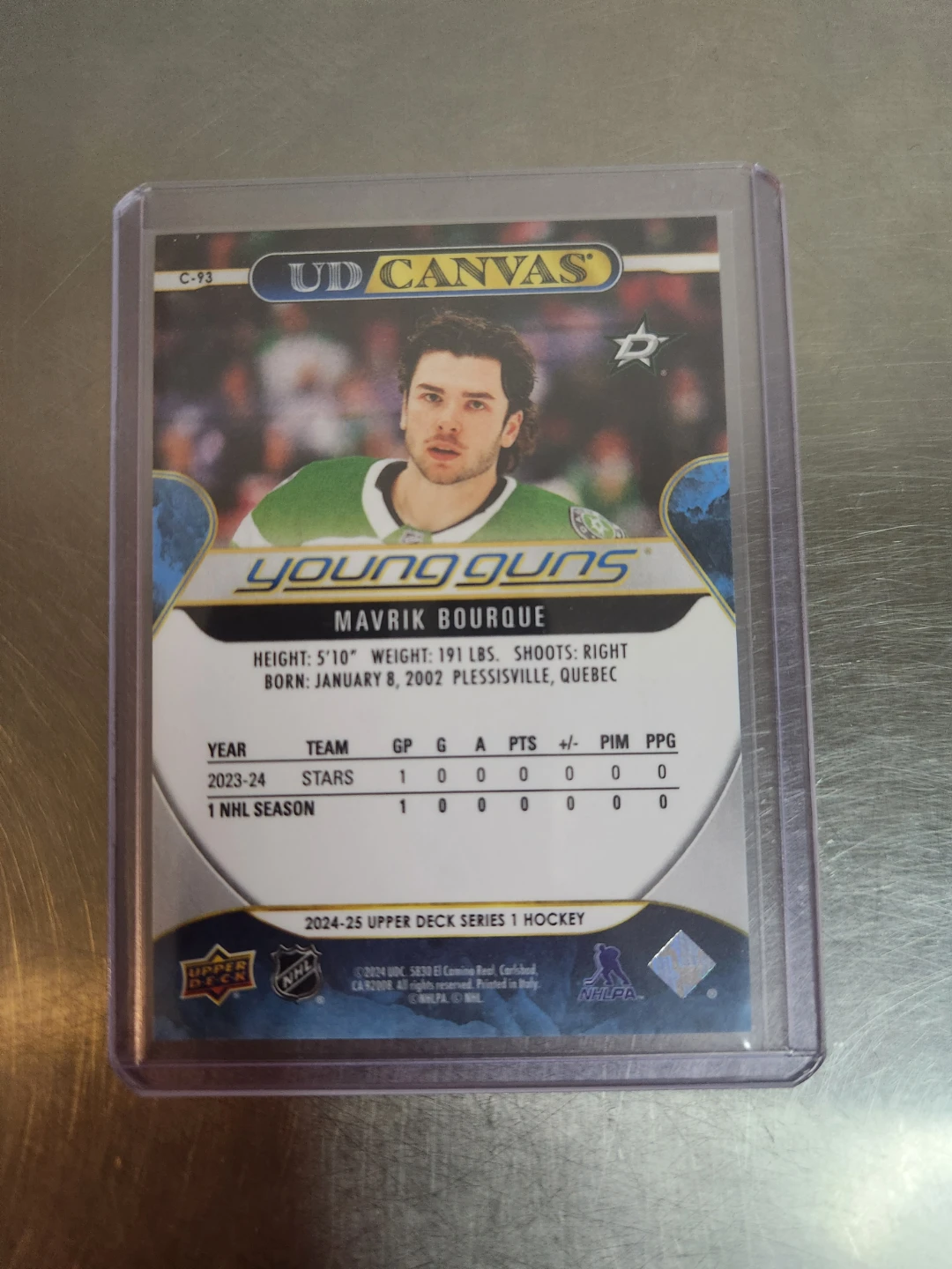 Mavrik Bourque UD Canvas Young Guns Hockey Card - photo 2