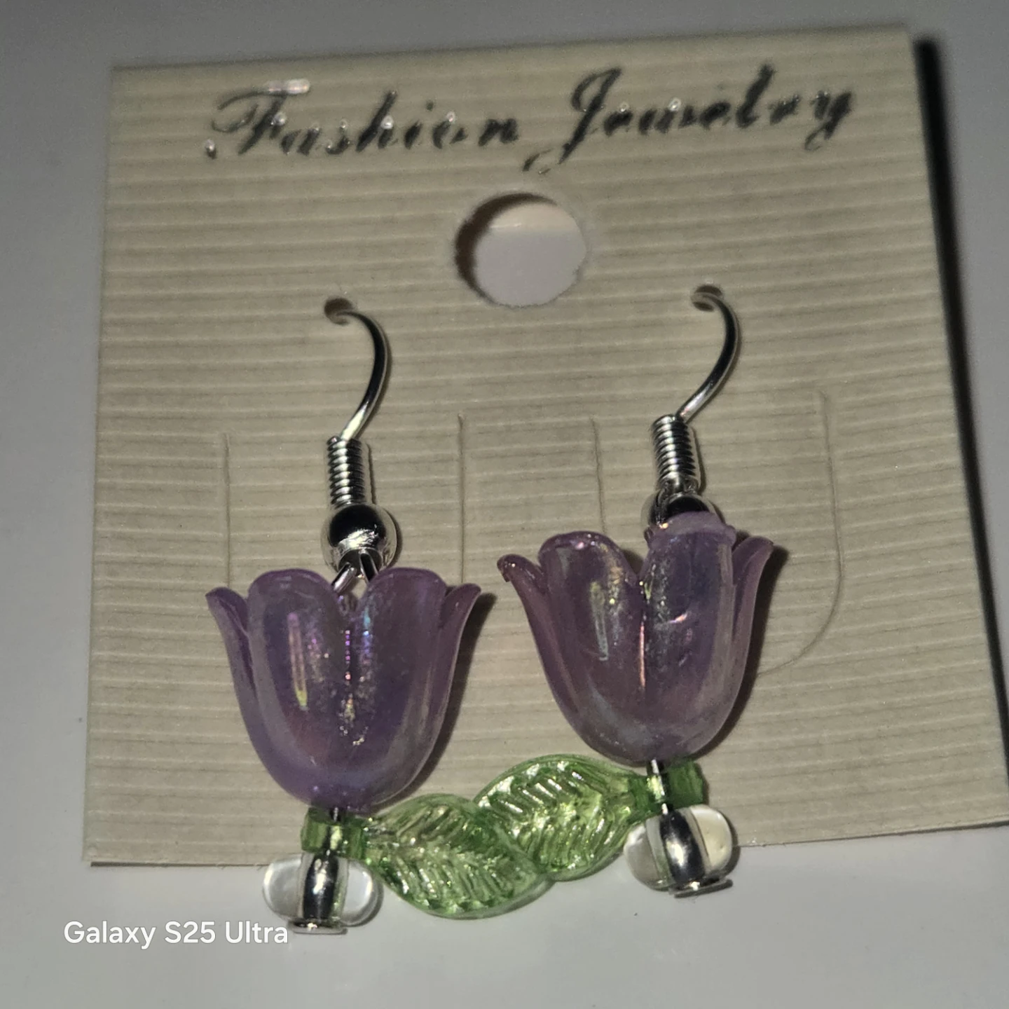 Fashion Jewelry Purple Flower Earrings